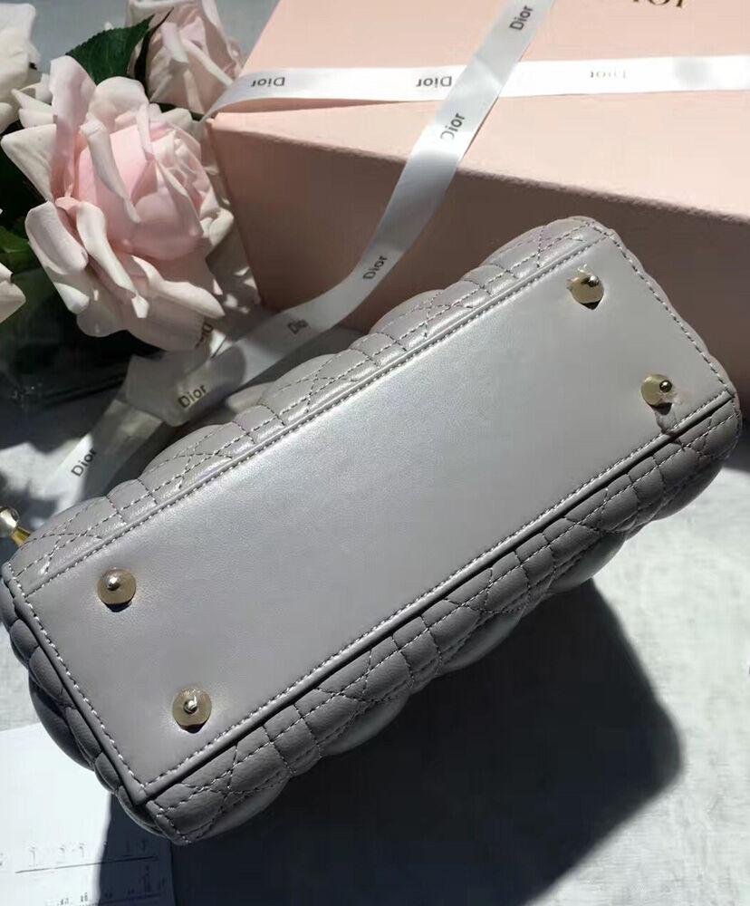 Christian Dior Lady Dior Lucky Badges Bag Grey